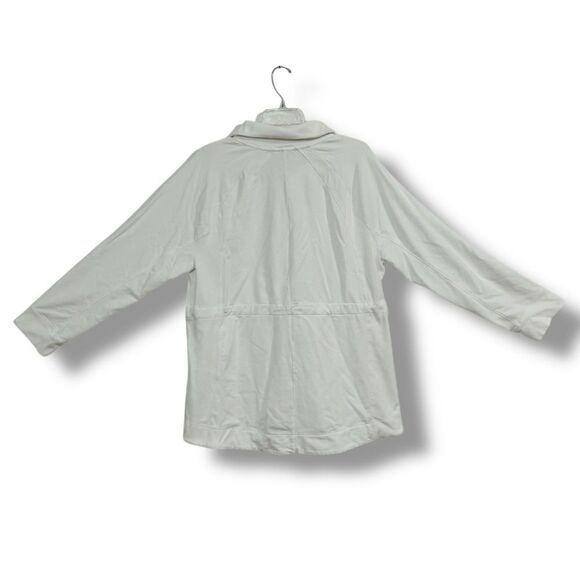 T by Talbots White Zip Up Sweater Women’s Size XL Long Sleeve Casual Jacket - Picture 2 of 12